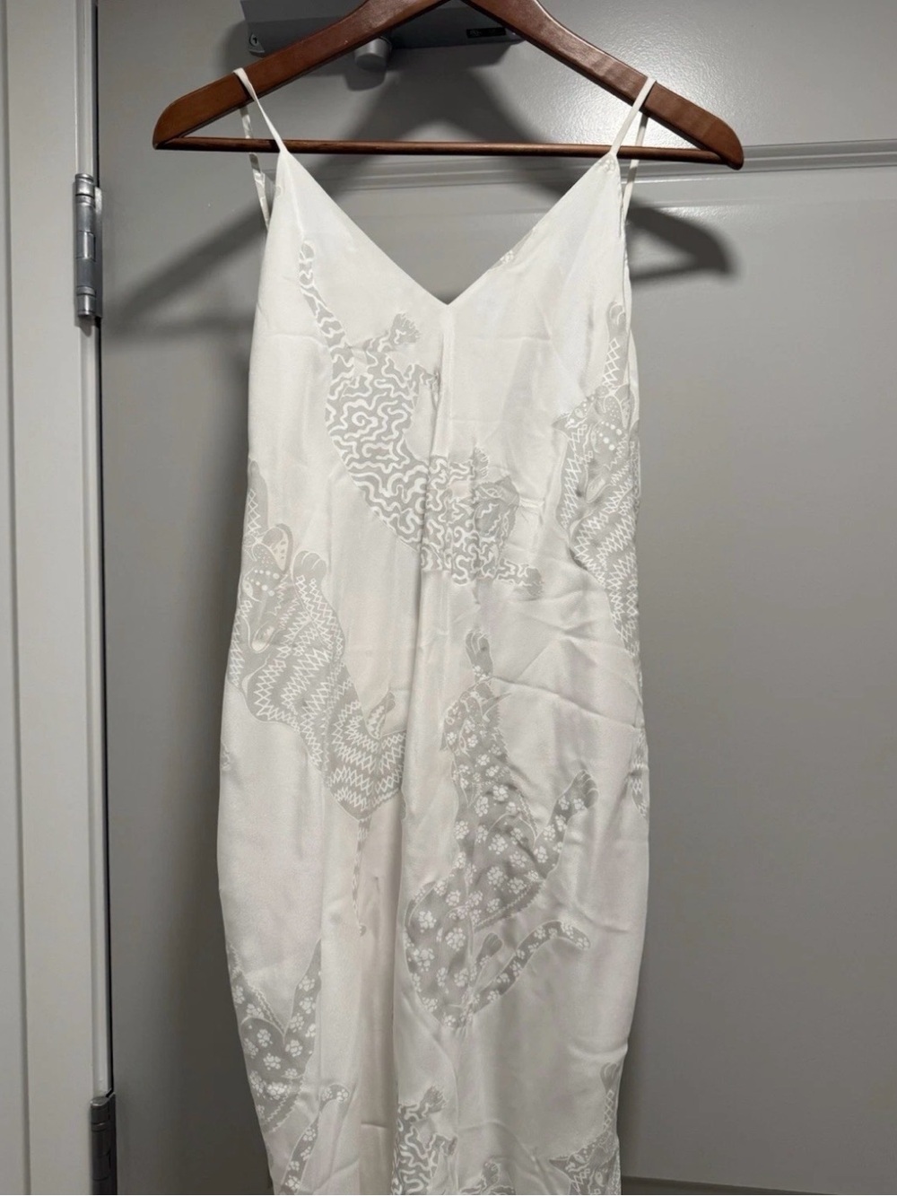 Stella McCartney White Strapless Slip Dress with Jacquard Motif